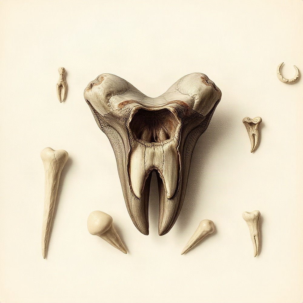Engraved anatomical plate of human teeth